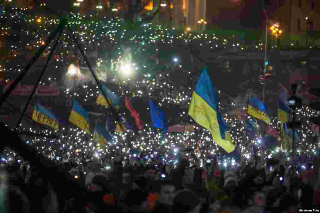 Зустріч Нового року на #Євромайдан&rsquo;і у Києві, 1 січня 2014 року