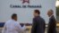 U.S. Secretary of State Marco Rubio (center) tours the Panama Canal on February 2.