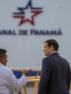 U.S. Secretary of State Marco Rubio (center) tours the Panama Canal on February 2.