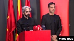 Прес конференција на Димитар Апасиев и Амар Мециновиќ (Левица)/02.11.2025