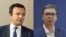 Kosovo's Prime Minister Albin Kurti (left) and Serbian President Aleksandar Vucic have endorsed an EU-facilitated proposal that aspires to normalize the relationship between the two countries. (composite file photo)