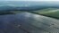 Vedere asupra parcului fotovoltaic de pe dealul de la Rădeni, Strășeni, administrat de compania Lumina Noastră, iunie 2025 