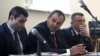 Armenia -- Prosecutor-General Artur Davtian (C) at the opening session of former President Robert Kocharian's trial in Yerevan, May 13, 2019.