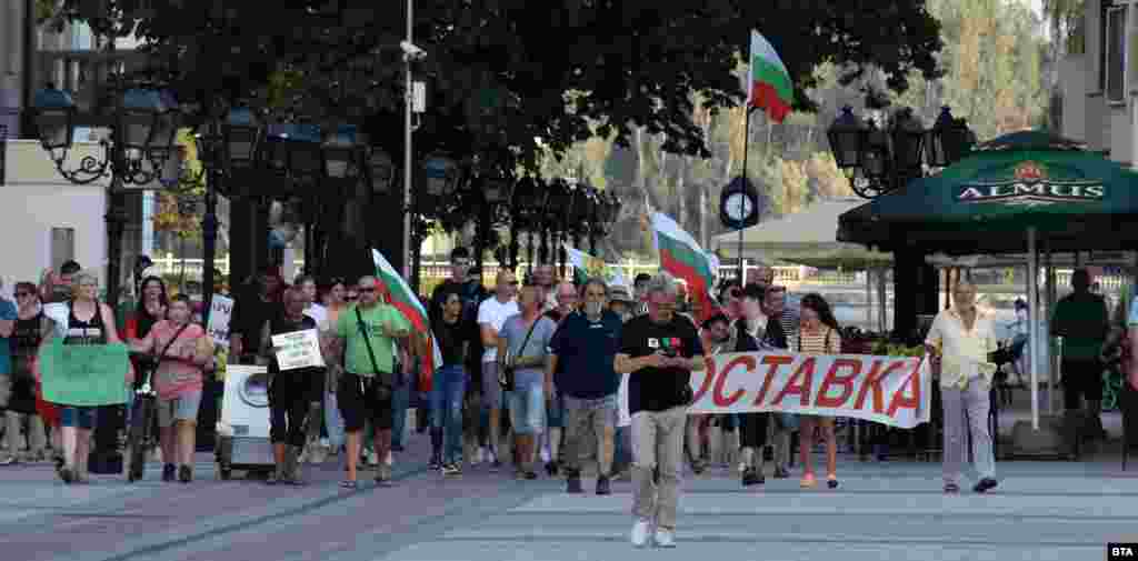 Протестиращи във Видин на 16 юли.