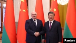 Aljakszandr Lukasenka és Hszi Csin-ping a kínai fővárosban 2023. március 1-jén