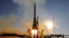 Старт ракеты-носителя с кораблём "Союз" с космодрома Байконур