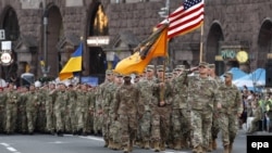 Militari americani la parada de la Kiev din 22 august 2018