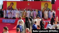Na ceremoniji je pročitana odluka o izboru episkopa Metodija na čelo budimljansko – nikšićke eparhije (26. septembar 2021)