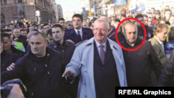 Nenad Jovanović u pratnji Vojislava Šešelja, decembar 2014.