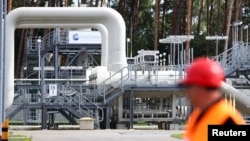 Stația de transfer a conductei Nord Stream 1 din zona industrială Lubmin, Germania.