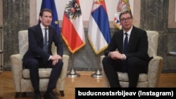 Austrijski kancelar Sebastijan Kurc i predsednik Srbije Aleksandar Vučić u Beogradu, 4. septembra 2021.