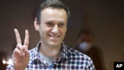 Алексей Навални в съда в Москва, 20 февруари 2021 г.
