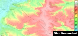 Мапа висот навколо Слов'янська від проєкту topographic-map.com