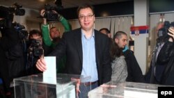 Aleksandar Vučić na izborima u martu 2014. 