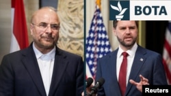 Kryetari i Parlamentit të Iranit, Mohammad Baqer Qalibaf, dhe nënpresidenti amerikan, JD Vance.