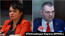 Колаж със снимки на българската европрокурорка Тедоора Георгиева и лидера на „ДПС – Ново начало“ Делян Пеевски, санкциониран за корупция от САЩ и Великобритания