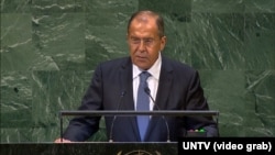 Russian Foreign Minister Sergei Lavrov at the United Nations.