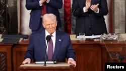 U.S. President Trump delivers a speech to a joint session of Congress