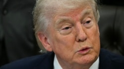 US President Donald Trump speaks to the media at the White House on April 18. 