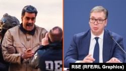Kombinovana fotografija uhapšenog lidera Venecuele Nikolasa Madura u SAD i predsednika Srbije Aleksandra Vučića.