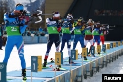 Биатлоннан эстафета жарысы. Оңтүстік Тироль. 8 ақпан 2026 жыл.