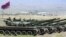Armenia - Battle tanks lined up for a military exercise.