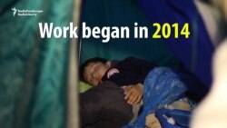 Desperate Families Camp Out At Russian Building Site