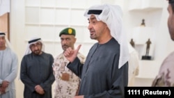 Sheikh Muhammad bin Zayed Al Nahyan, president of the United Arab Emirates, visits the Defense Ministry in Abu Dhabi in March.