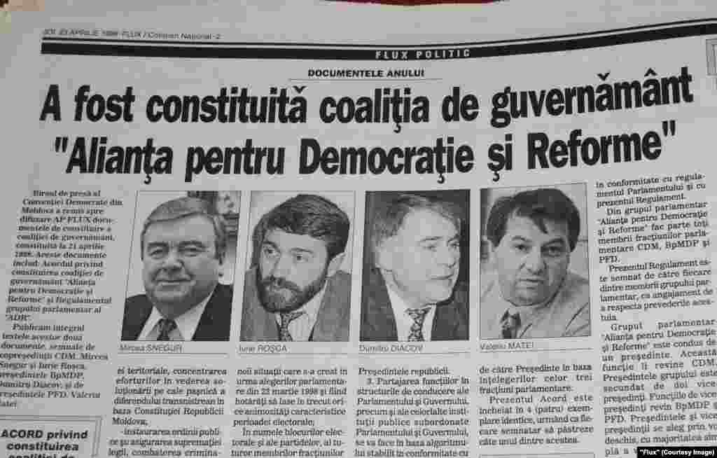 &quot;Flux&quot;, 23 aprilie 1998, crearea Alianţei pentru Democraţie şi Reforme (ADR)