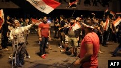 Protestatari în piața Tahrir din Bagdad