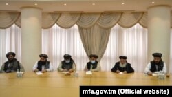 TURKMENISTAN -- Taliban delegation holds talks with Turkmen Foreign Minister in Ashgabat, February 6, 2021