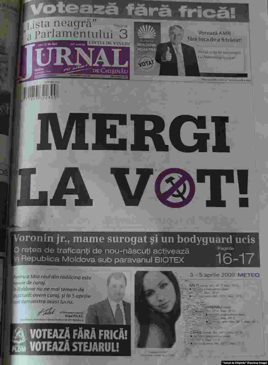 &quot;Jurnal de Chişinău&quot;, 3 aprilie 2009