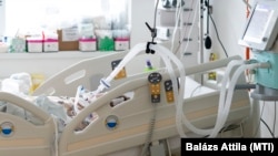 Lélegeztetett betegeket ápolnak a fehérgyarmati kórház intenzív osztályán 2021. április 2-án (képünk illusztráció)