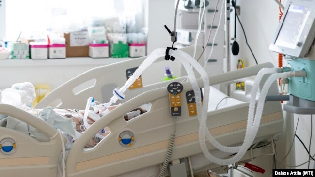 Lélegeztetett betegeket ápolnak a fehérgyarmati kórház intenzív osztályán, 2021. április 2-án