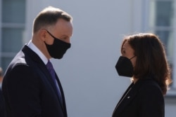 Andrzej Duda și Kamala Harris, Varșovia, 10 martie 2022