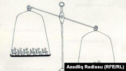Әзірбайжан суретшісі Рашид Шериф салған карикатура. Көрнекі сурет.