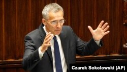 NATO Secretary-General Jens Stoltenberg at the NATO Parliamentary Assembly in Warsaw last month