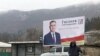 A campaign poster for Alan Gagloyev, who is one of the candidates in South Ossetia's election, which is viewed as illegitimate in Tbilisi and the West. 