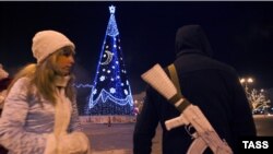 Новы год на вуліцах Данецку