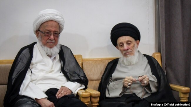 دیدار محمدسعید حکیم و محمد اسحق فیاض دو مرجع تقلید نجف در اردیبهشت ۹۸