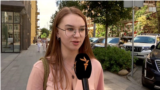 Moldova: A Ukrainian woman takes part in a vox pop