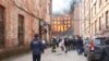 Пожар в здании Невской мануфактуры.