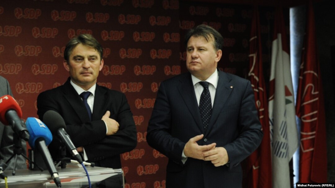 Predsjednik Demokratske fronte Željko Komšić i prvi čovjek Socijaldemokratske partije BiH Nermin Nikšić, fotoarhiv