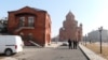 Armenia - Police are deployed outside St. Thaddeus's Church in Masis and the officers of the local bishop dismissed by Catholicos Garegin II, January 12, 2026.
