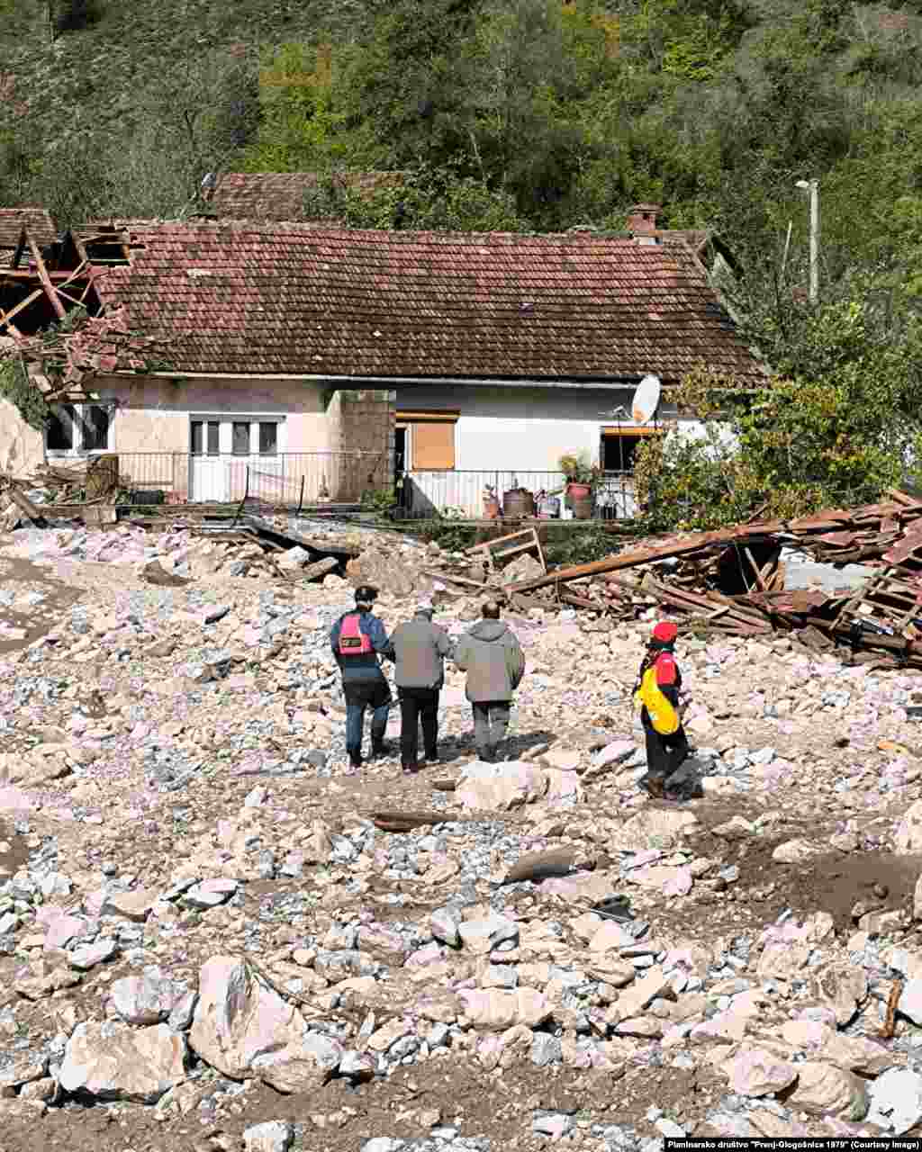 Prizor nakon klizišta i poplava u mjestu&nbsp;Donja Jablanica, Glogošnica, blizu Jablanice, 4. oktobra 2024.