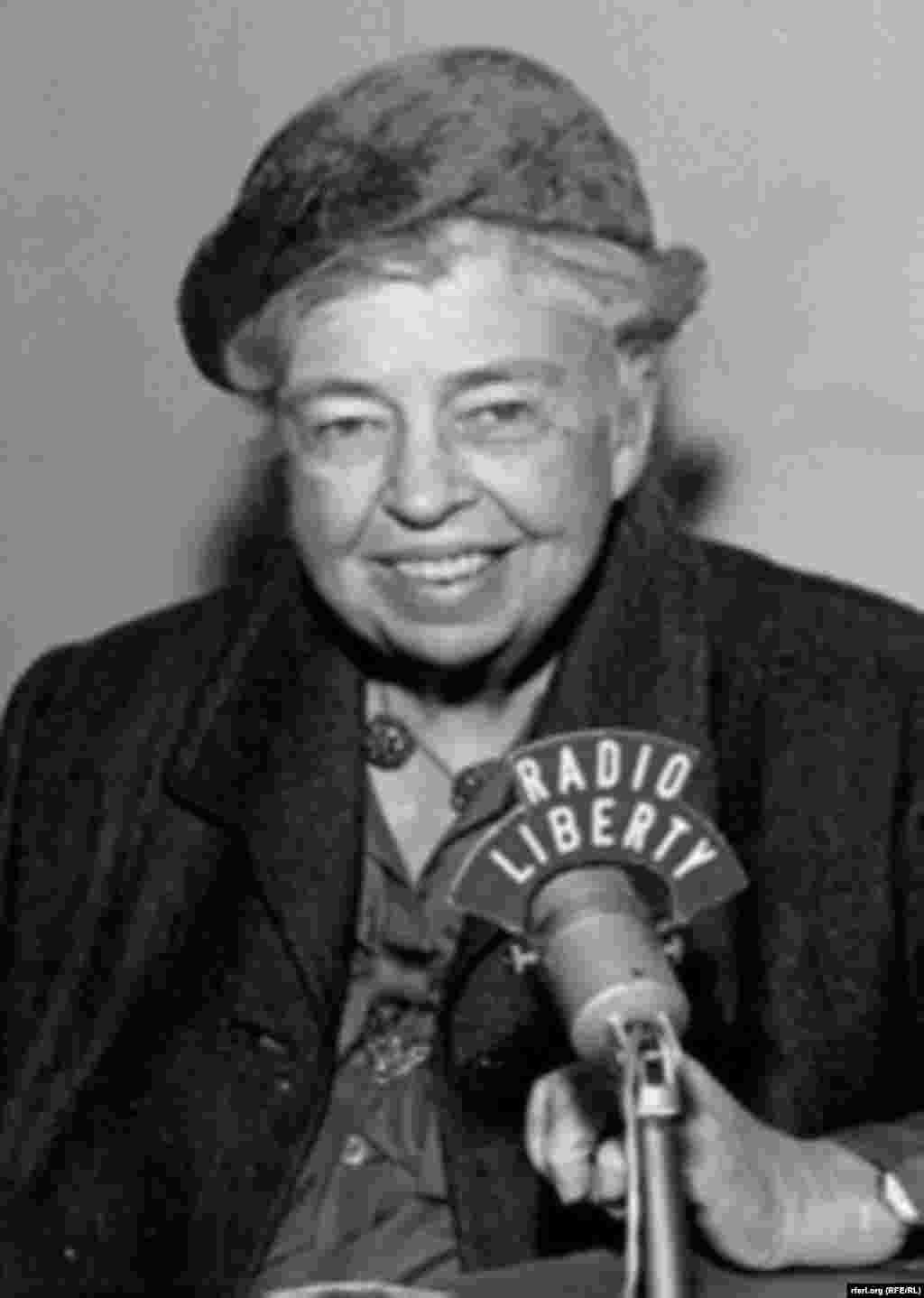 Former U.S. First Lady and Human Rights Champion Eleanor Roosevelt sits down for an interview in the late 1950s - Former U.S. First Lady and Human Rights Champion Eleanor Roosevelt sits down for an interview in the late 1950s with Radio Liberty.