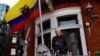 WikiLeaks founder Julian Assange is seen on the balcony of the Ecuadorian Embassy in London