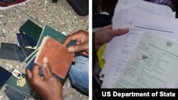 Дакумэнты, захопленыя падчас паліцэйскага рэйду 