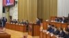 Премьер-министр жана өкмөт мүчөлөрү ант берген күнү президент Садыр Жапаров сөз сүйлөгөн. Парламент 3-февраль, 2021-жыл. 