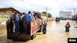 نمای هوایی از سیل در آق‌قلا در استان گلستان